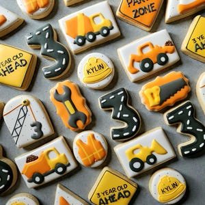 One Dozen Construction Birthday Cookies