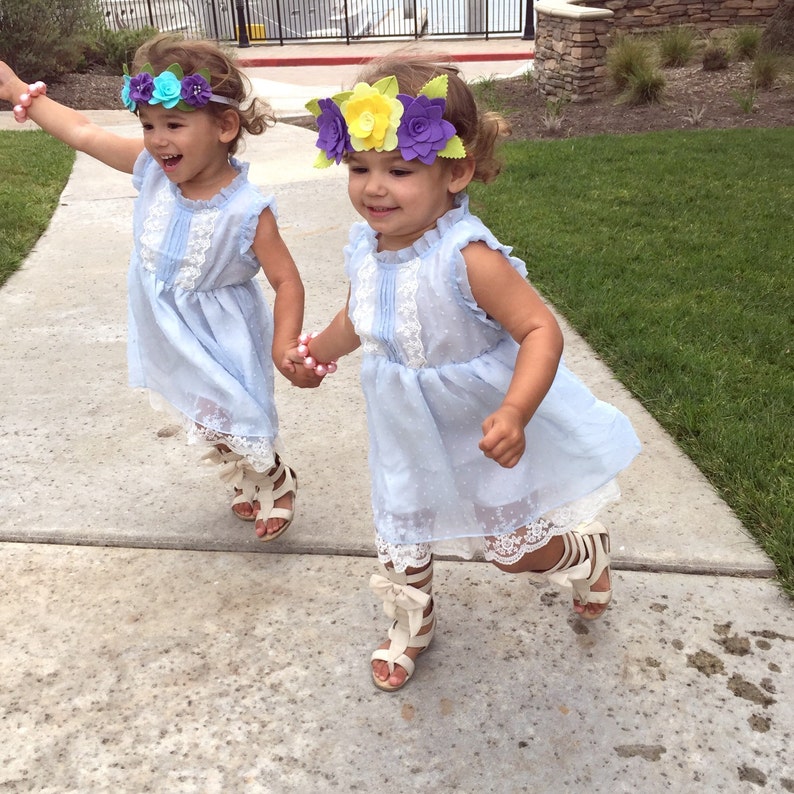 The Yellow and Purple Fancy Buttercup Felt Crown or Maternity Sash