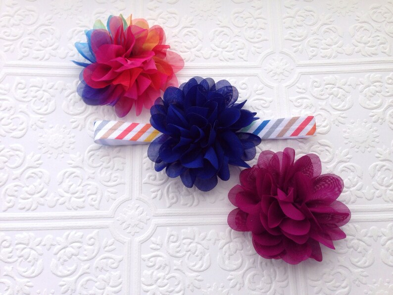 The Shabby Chic Petaled Puff Headband or Hair Clip Your Color Choice