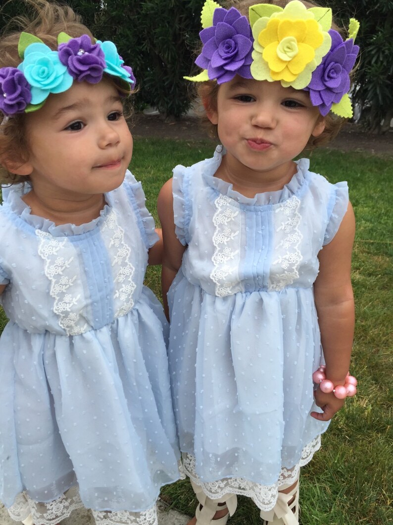 The Yellow and Purple Fancy Buttercup Felt Crown or Maternity Sash