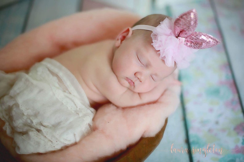 The Sassy Sequin Bunny Ear Headband or Clip