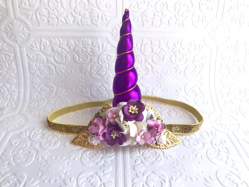 The Purple and White Purple Unicorn Goddess Floral Crown