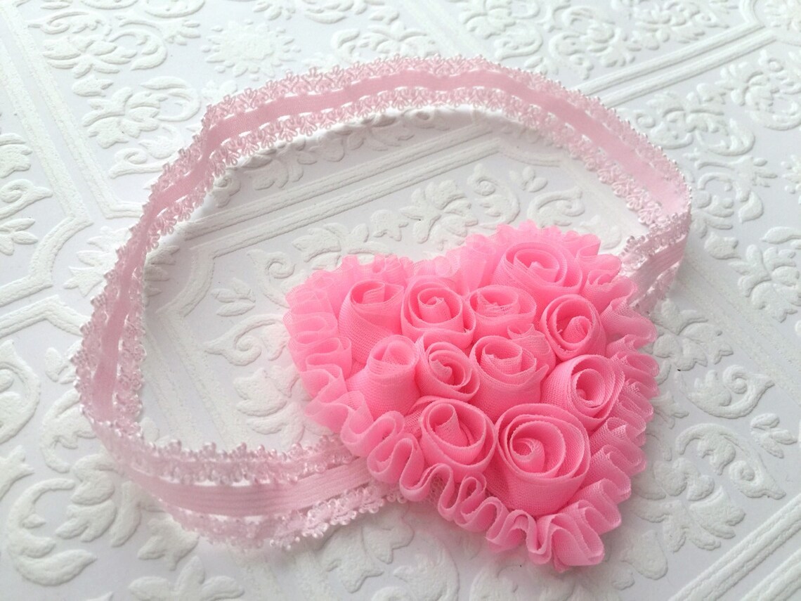 The Light Pink Rosy Heart Headband or Hair Clip Etsy