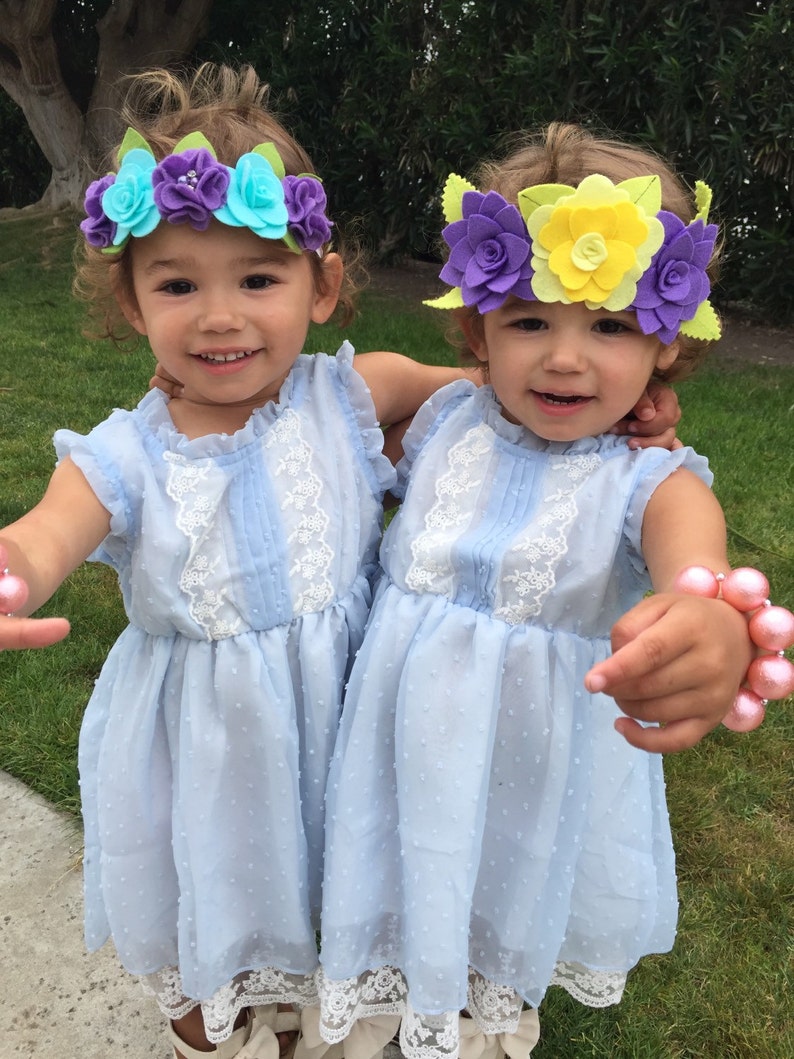 The Yellow and Purple Fancy Buttercup Felt Crown or Maternity Sash