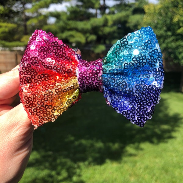 Rainbow Bows Lycra XL Hair Bow