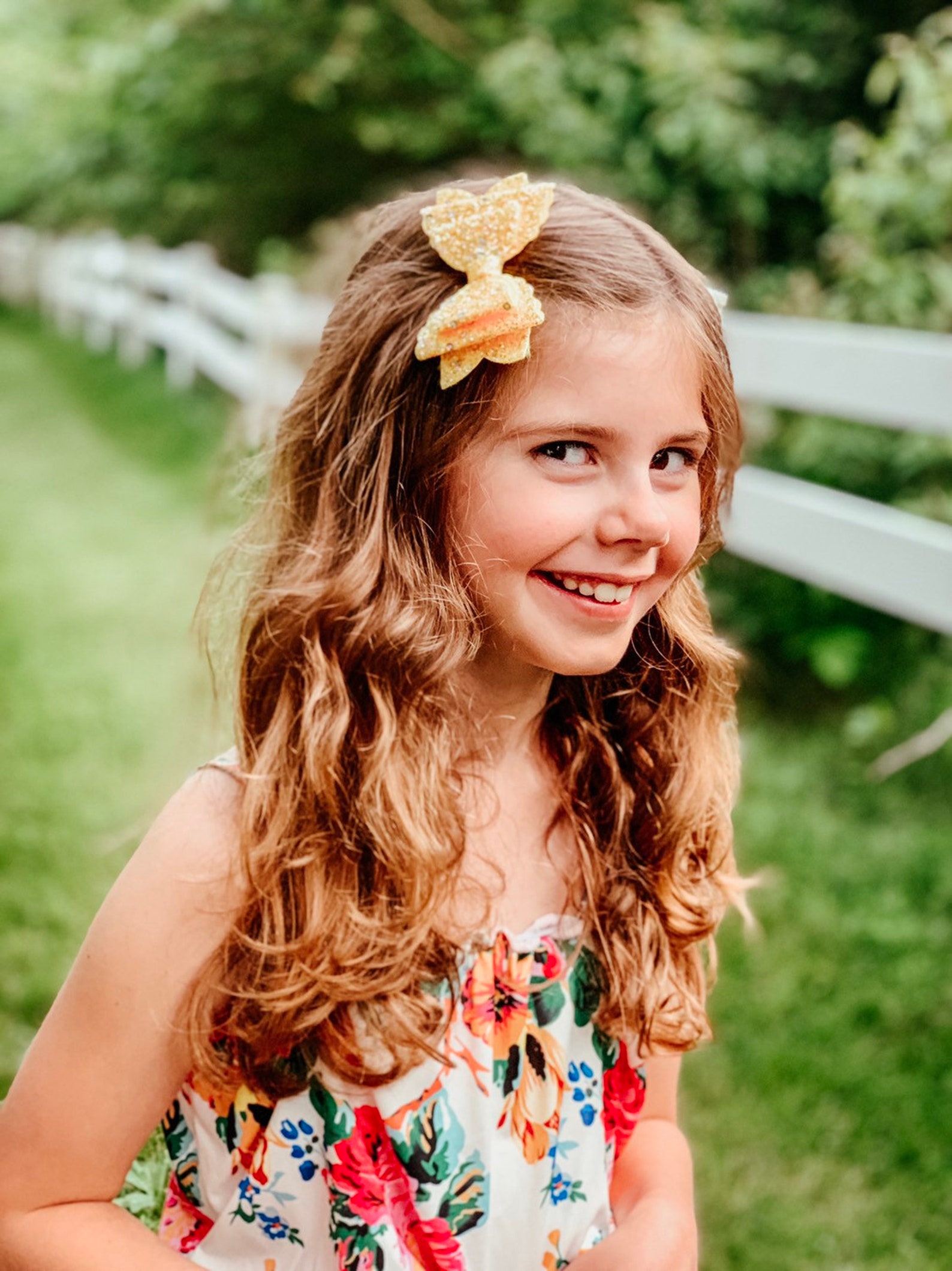 The Dara Glitter Bow Clip or Headband Etsy