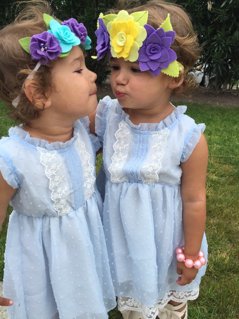 The Yellow and Purple Fancy Buttercup Felt Crown or Maternity Sash
