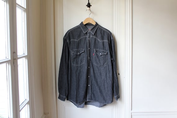 levi's faded black denim jacket