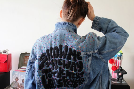 The Doors Denim Jacket Unique Hand Embroidered Alabama Song Etsy