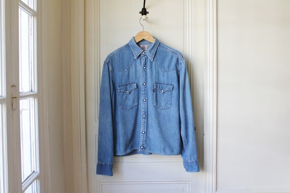 LEVIS shirt Classic Western denim shirt light blue
