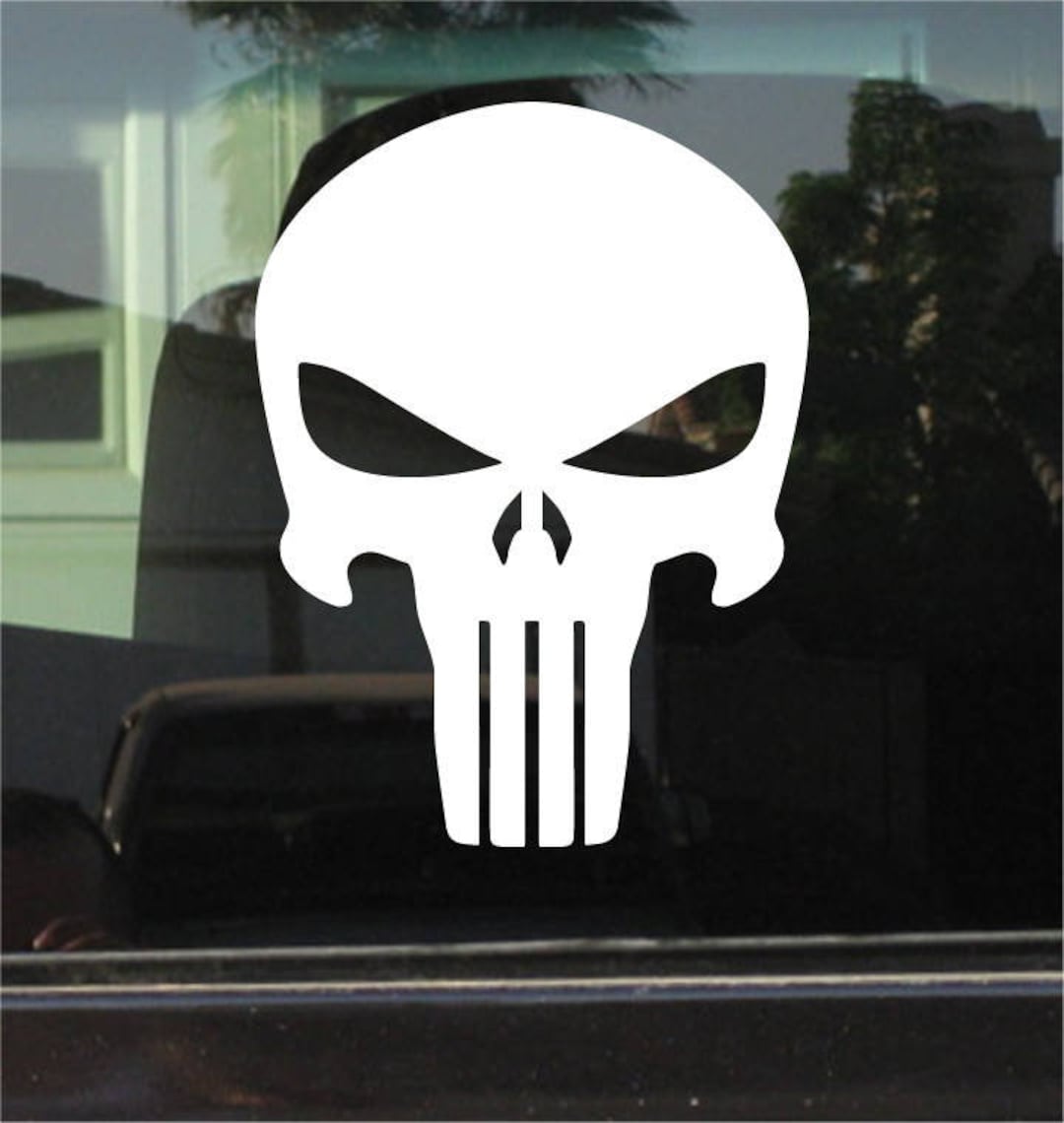 The Punisher Skull logo Vinyl Decal 7 tall x 5 wide Marvel