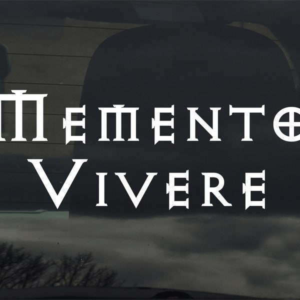 Memento Vivere Vinyl Sticker / Decal Latin Saying Remember To Live