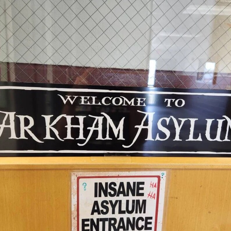 Welcome to Arkham Asylum Sign - Etsy
