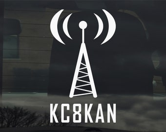Ham Amateur Radio Call Sign Custom Vinyl Decal Sticker Modern Style