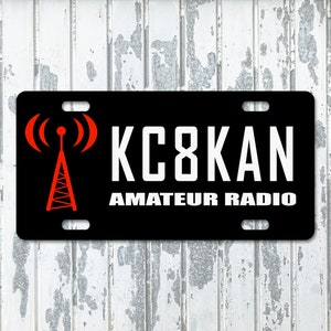 Amateur Ham Radio Custom Call Sign License Plate Vanity Plate Car Tag