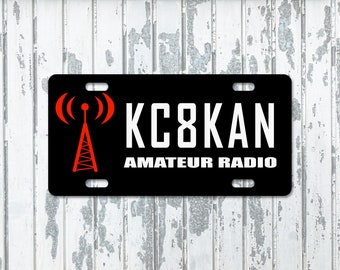Amateur Ham Radio Custom Call Sign License Plate Vanity Plate Car Tag