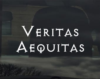 Veritas Aequitas Latin for Truth and Justice Vinyl Decal Sticker for Car Window Laptop & More