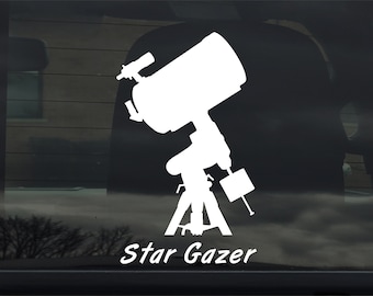 Schmidt Cassegrain Telescope - Star Gazer - Custom Vinyl Sticker - Decal