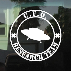 UFO Research Team 8 Inch Custom Vinyl Sticker / Decal