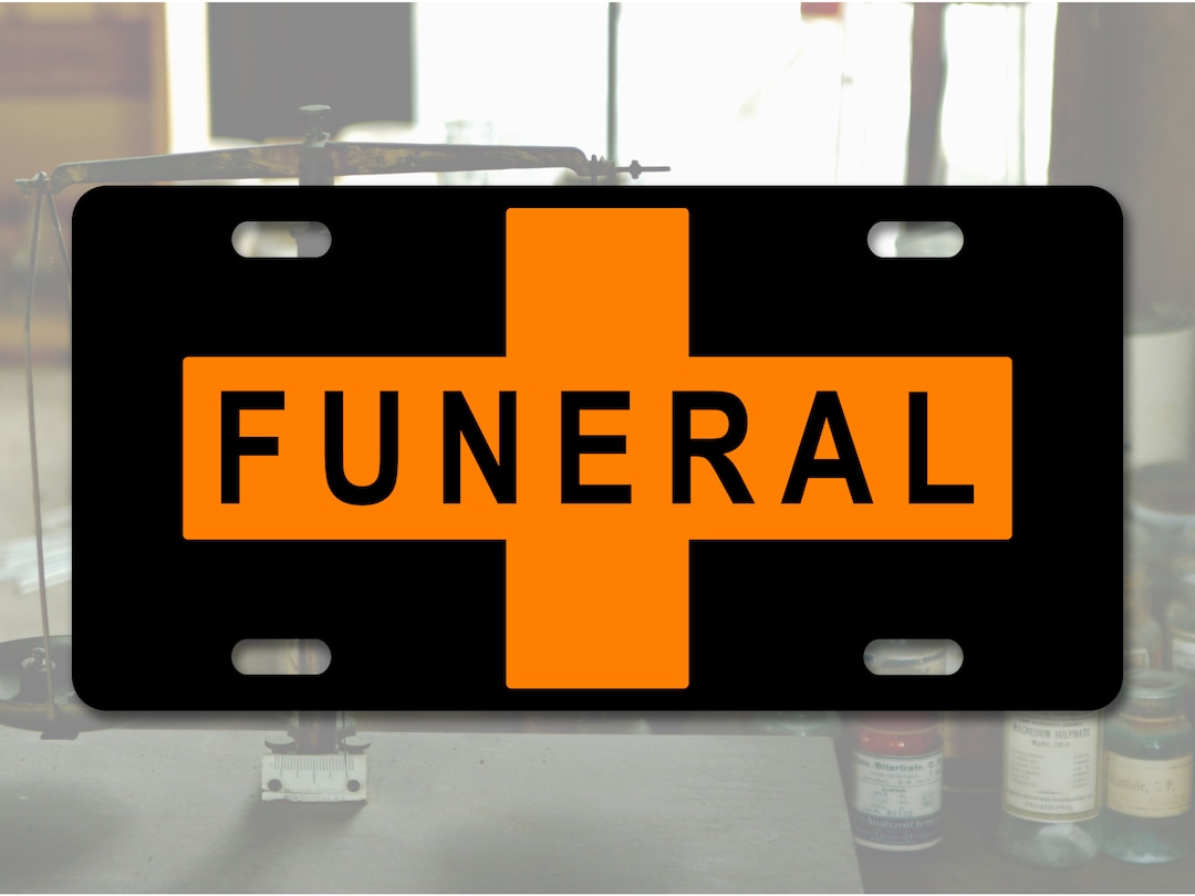Funeral Flag Custom License Plate Novelty Vanity Goth Oddity Etsy