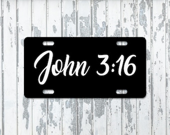 Jean 3:16 Verset de la Bible Plaque d'immatriculation Plaque de nouveauté pour voiture