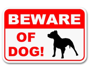 Beware of Dog Pitbull Aluminum Sign 2 Sizes