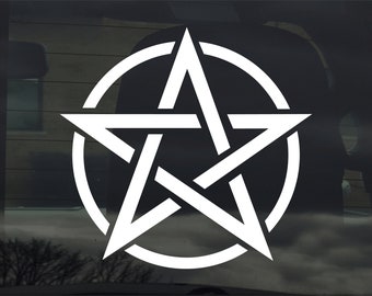 Pegatina de vinilo personalizada con pentagrama, satanás, bruja, gótico, pentáculo, pagano, diablo, wicca.