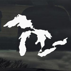 Naklejka winylowa Michigan Great Lakes na szybę samochodu, laptopa i inne