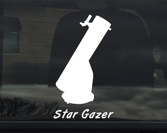 Dobsonian Telescope - Star Gazer - Custom Vinyl Sticker - Decal
