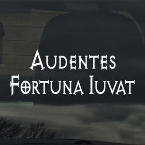 Audentes Fortuna Iuvat Latin Saying Fortune Favors The Bold Vinyl Sticker Decal for Car Window Laptop & More