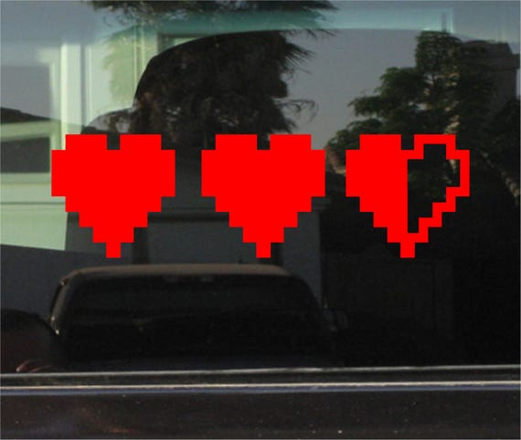 Video Games Pixel Heart ZELDA LIFE BAR Vinyl Decal Car Truck Window Sticker