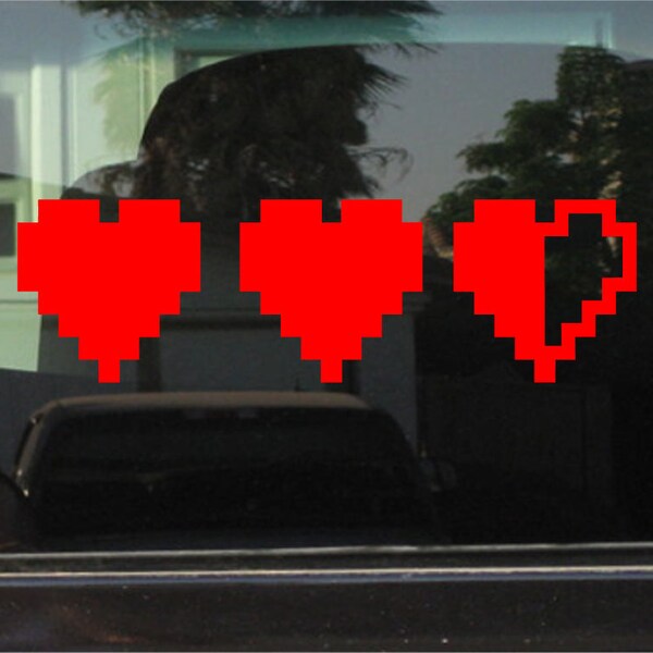 Video Game Heart Container 8 Inch Vinyl Sticker