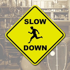 Slow Down Children At Play Yellow Aluminum Sign for Garage Workshop Street Road Home Playground