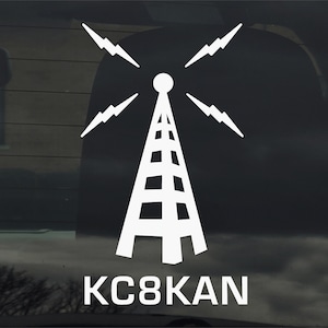 Ham Amateur Radio Call Sign 8 Inch Custom Vinyl Sticker Decal Retro Car Window Laptop & More
