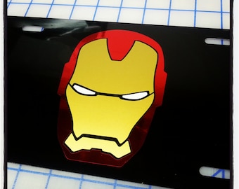 Placa de matrícula de Iron Man, etiqueta novedosa para auto