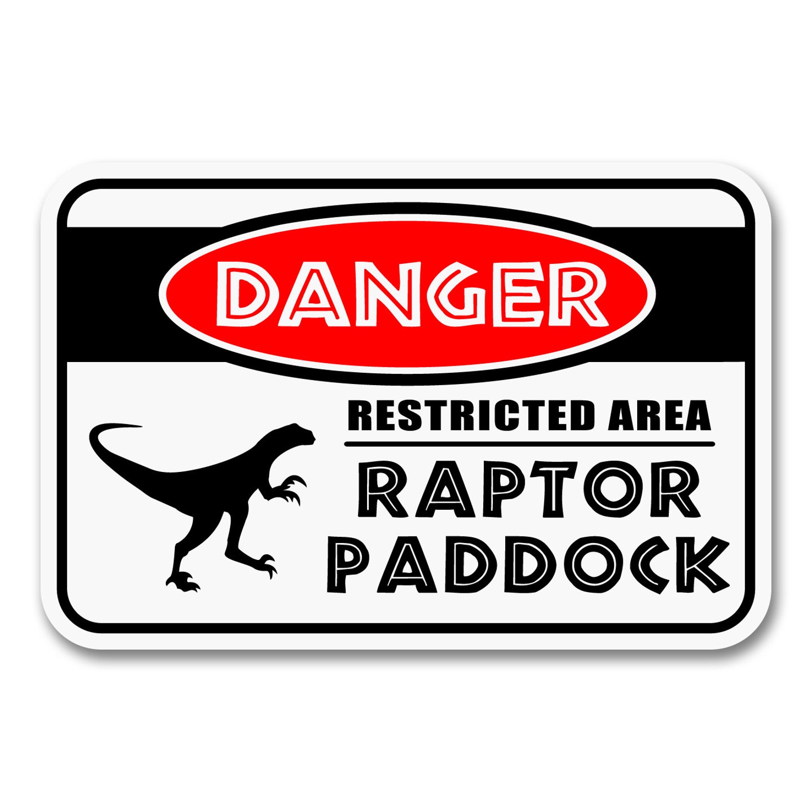 Danger Raptor Paddock Jurassic Park Aluminum Sign Etsy 