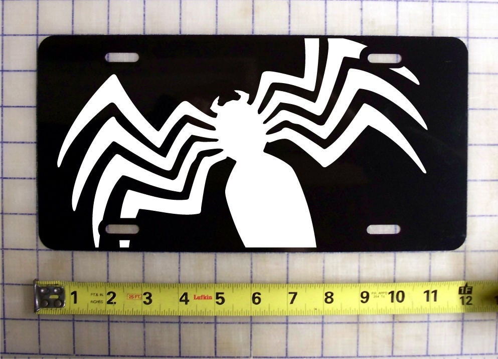 BATMAN - BLACK wth YELLOW wth whte lcense plate frame -super heros ron man spderman Dark