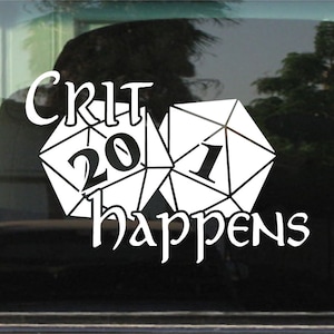 Crit Happens D20 Vinyl Sticker