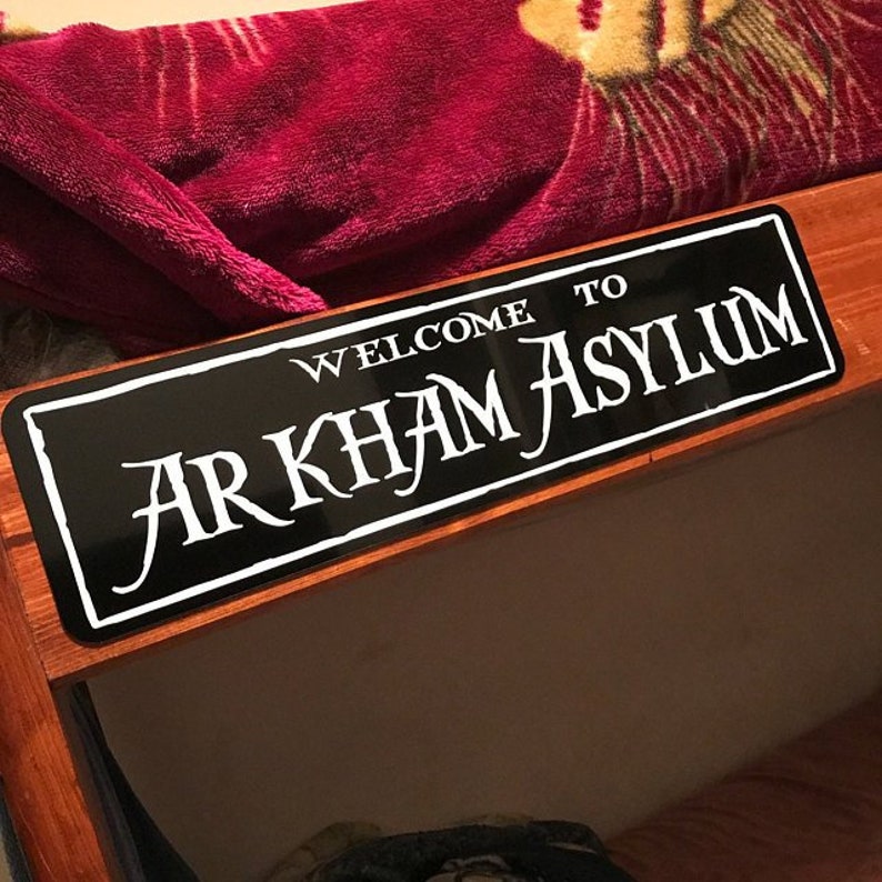 Welcome to Arkham Asylum Sign - Etsy