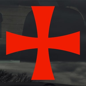 Naklejka winylowa Templar Cross na szybę samochodu, laptopa i inne