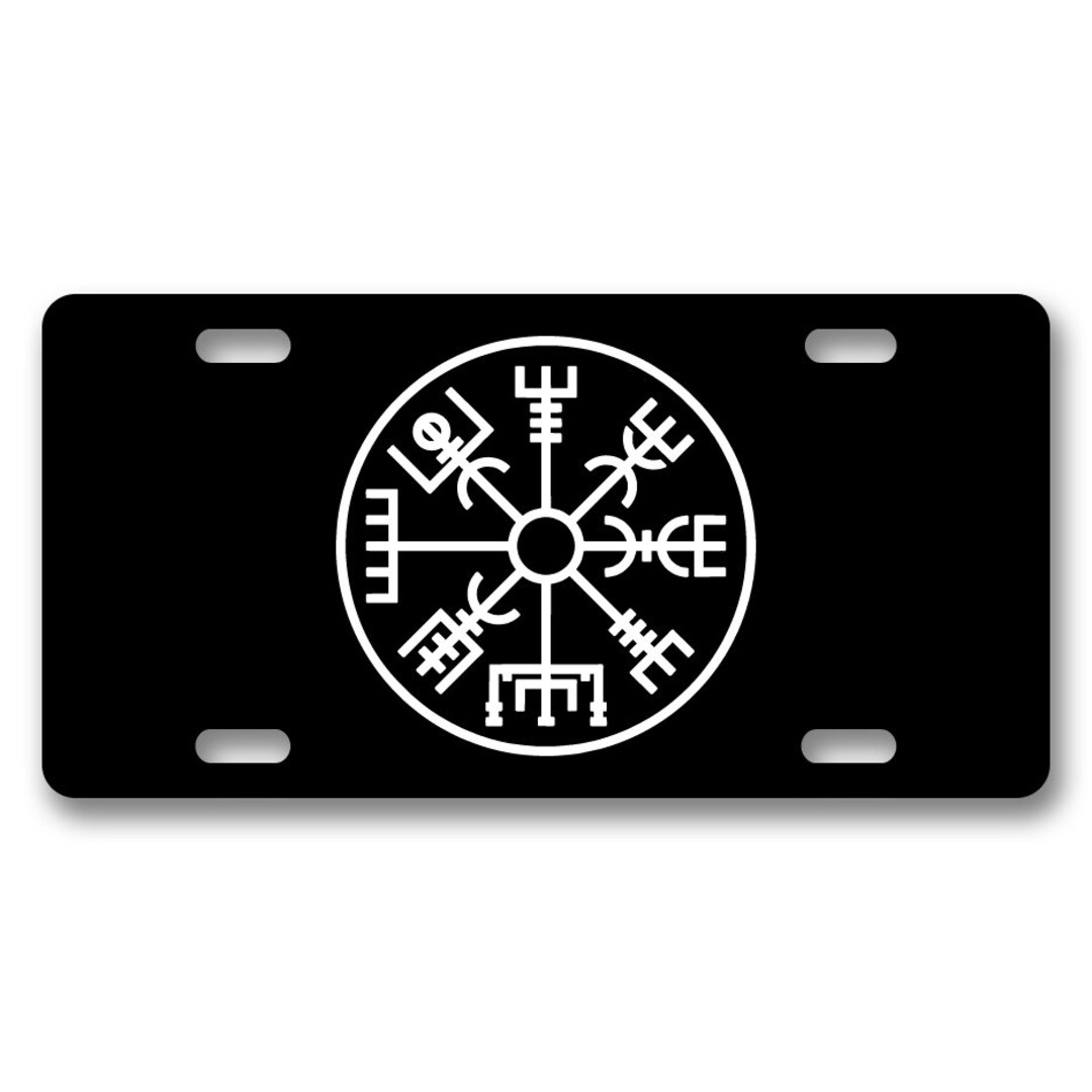 Viking Norse Compass Vegvisir Custom License Plate Etsy