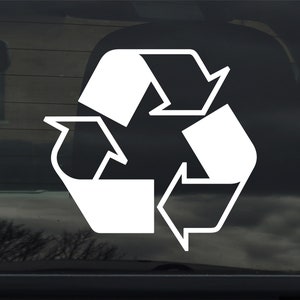 Símbolo de reciclagem - Reduzir, reutilizar, renovar - Adesivo de vinil personalizado - Decalque