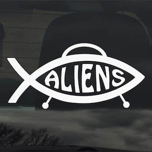 Aliens Fish Vinyl Sticker Decal for Car Window Laptop & More