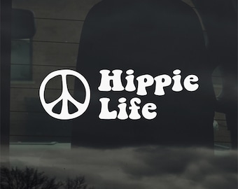 Peace Symbol Hippie Life Custom Vinyl Sticker Decal
