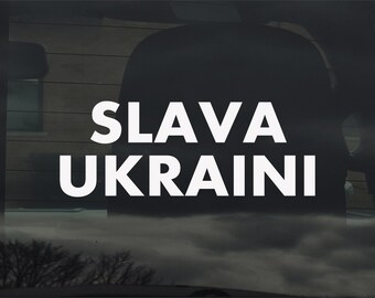 Slava Ukraini (Glory to Ukraine) Vinyl Aufkleber für Auto, Fenster, Laptop & mehr