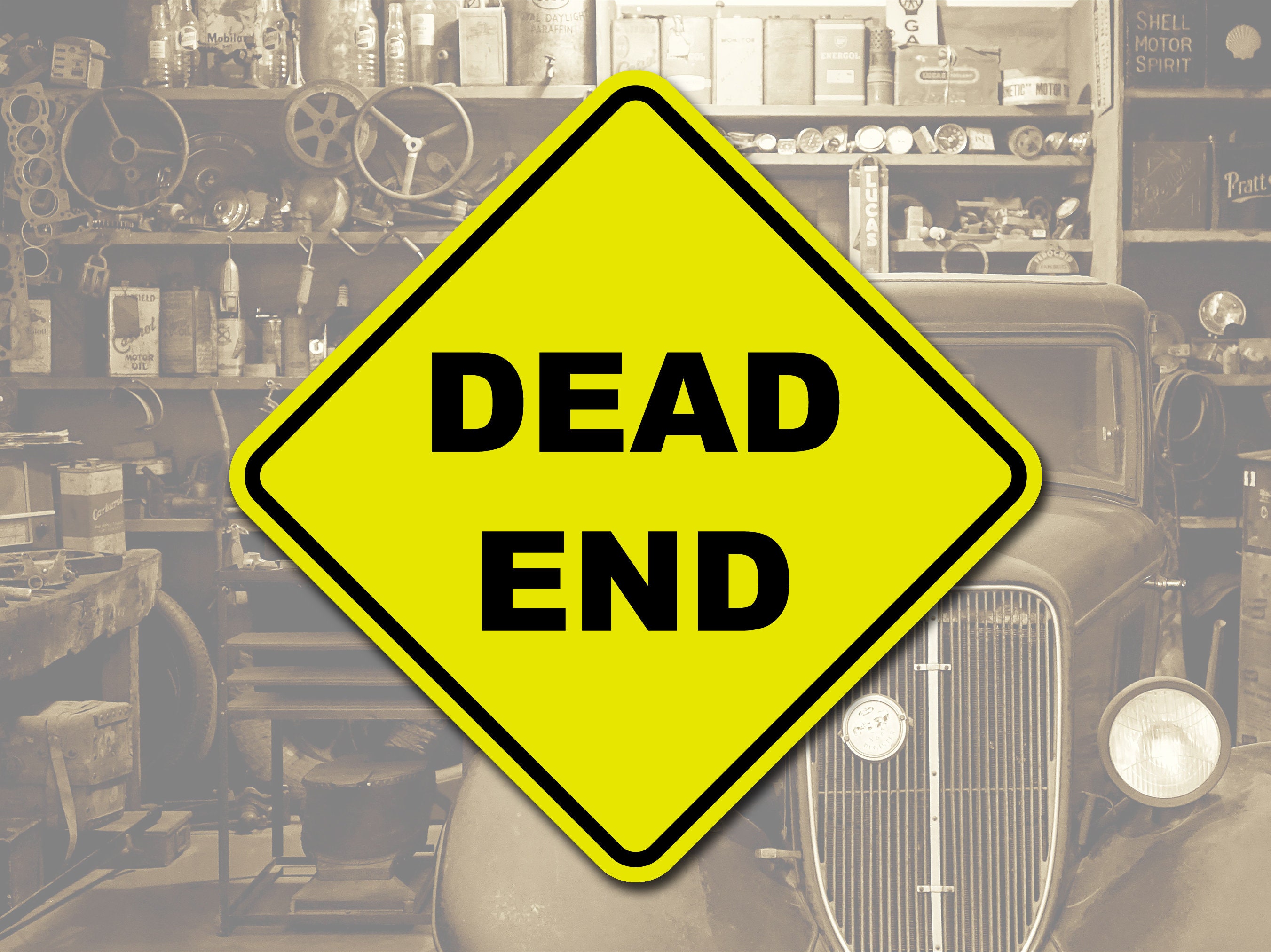 Los Angeles 'DEAD END' Embossed Street Sign