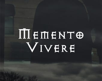 Memento Vivere Latin Saying Remember To Live Vinyl Sticker Decal