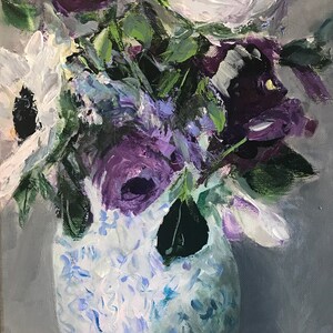 Purple Flowers in a  Porcelain Vase,