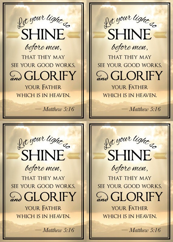 Let Your Light so Shine Printable. Matthew 5:16. Christian, LDS