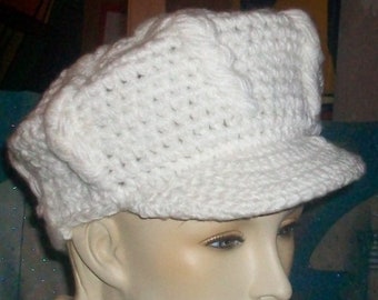 Balloon shield cap cap white knitted hat knitted internal dimension about 51 cm cap cap vintage handmade braid pattern